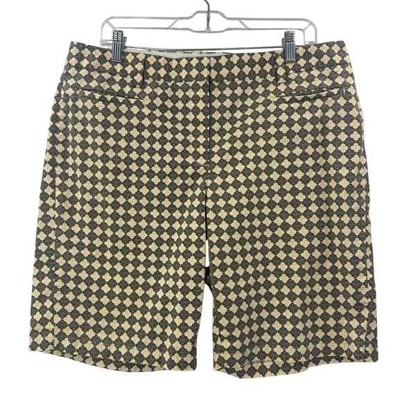 Lands' End Pants - Lands End Women's Size 14 Geometric Print Shorts Beige Brown